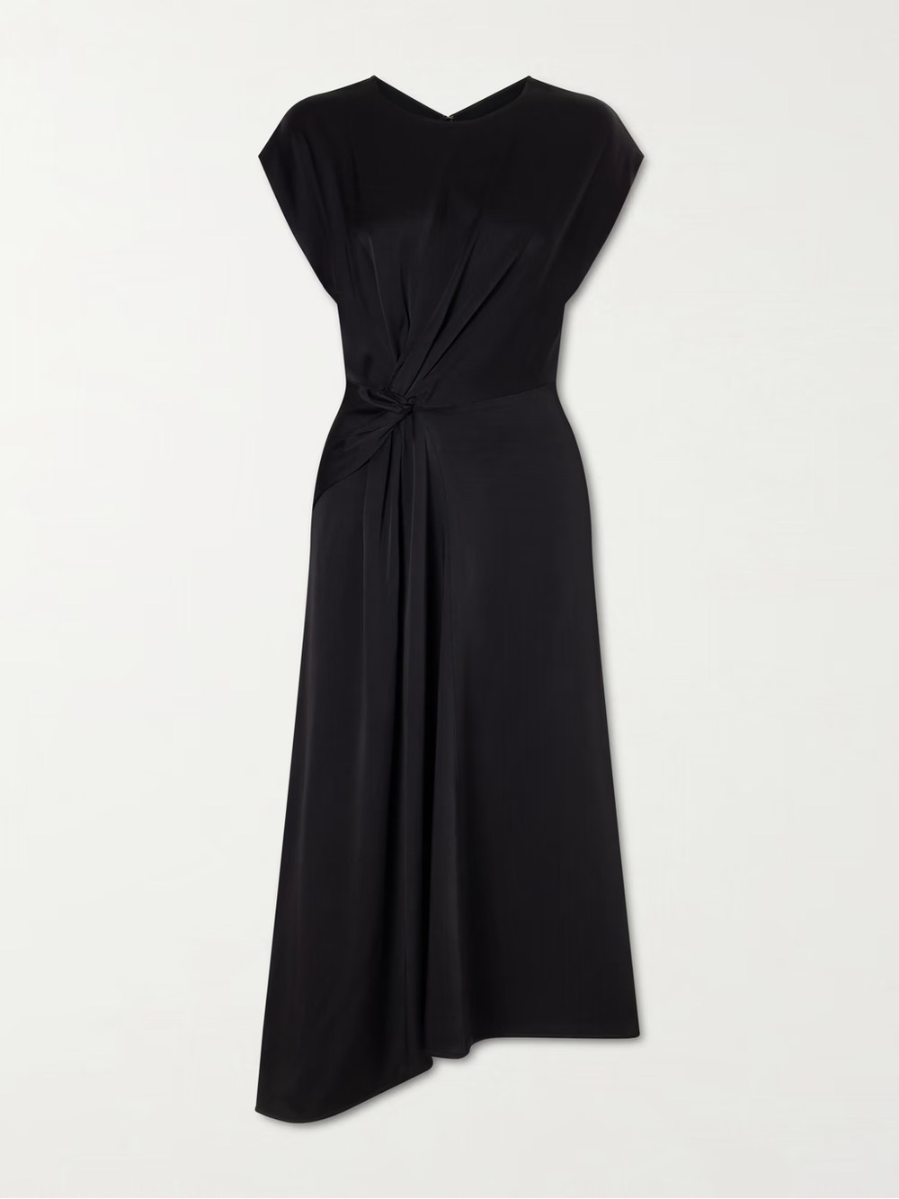VICTORIA BECKHAM Twisted-Front Satin Midi Dress Sz 6 - Picture 3 of 6